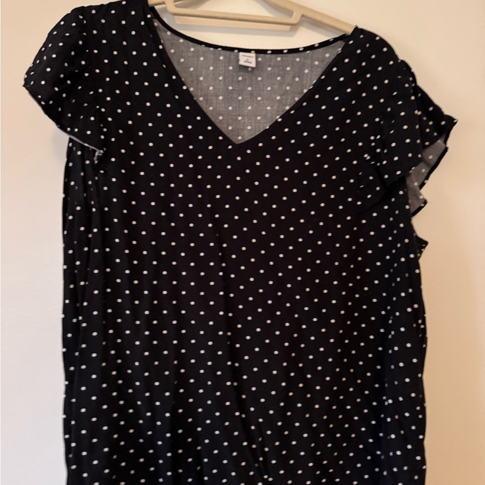 Black Polka Dot Women's Top